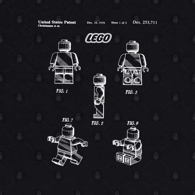 Lego Toy Figure Patent White by Luve